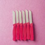 Solingen Tırtıklı Meyve Bıçağı 6lı -Fuşya Simli