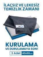 Pella İthal 3'lü Mikrofiber Temizlik Bezi (Cam, Araba, Mutfak) 20 Paket - Görsel 2