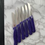 Solingen Tırtıklı Meyve Bıçağı 6lı -Mor Simli