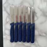 Solingen Tırtıklı Meyve Bıçağı 6lı -Lacivert Simli