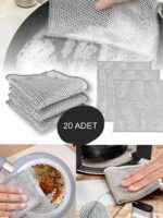 Çok Fonksiyonlu Simli Tel Ovalama Bezi 20'li