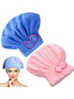 Saç Kurutma Bonesi Kafa Havlusu Duş Bonesi Mikrofiber - Görsel 2