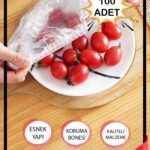 100 Adet Pratik Çok Amaçlı Kapak Gıda-Yemek Bonesi