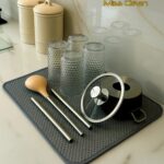 MissClean Gri Renk Mikrofiber Bulaşık Kurulama Matı 36*45 Cm