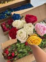 Yapay Çiçek Islak Dokulu Gül 48 Cm - Görsel 2