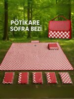 Piknik Örtüsü Su Geçirmez Kendinden Çantalı 160x160 Cm Kamp Tipi