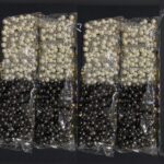 Siyah-Beyaz Yaylı İnci Toka 12 li