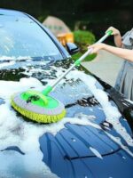 Mikrofiber Çok Fonksiyonlu Teleskopik Sopalı Oto Araba Yıkama Temizleme Fırçası Mopu