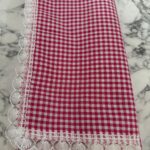 170×170 Güpürlü Pamuklu Sofra Bezi/Masa Örtüsü Pötikare -KIRMIZI