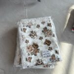 200×200 Battal Leke Tutmaz Güpürlü Jarse Sofra Bezi/Masa Örtüsü Çiçekli- KAHVERENGİ