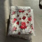 200×200 Battal Leke Tutmaz Güpürlü Jarse Sofra Bezi/Masa Örtüsü Çiçekli- KIRMIZI