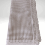 170×170 Güpürlü Pamuklu Sofra Bezi/Masa Örtüsü Pötikare -BEJ