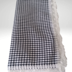 170×170 Güpürlü Pamuklu Sofra Bezi/Masa Örtüsü Pötikare -SİYAH