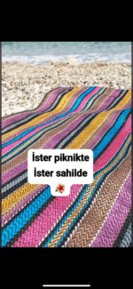 Katlanabilir Çanta Hasır Kilim - Görsel 2