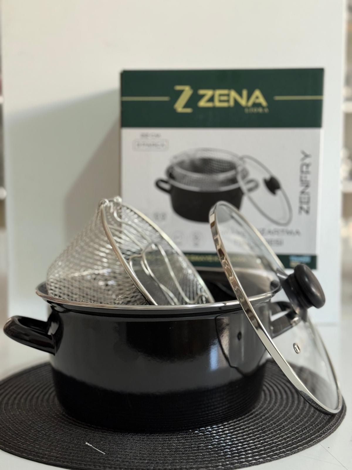 img_6614 ZENA Emaye Kızartma Tenceresi 22 cm 3 Parça - Görsel 1
